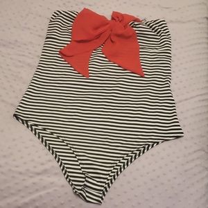 Striped bodysuit with bow
